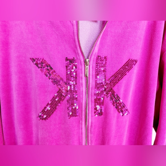 22W women KARDASHIAN Kurves pink hoodie sweatshirt sequins - Picture 4 of 15
